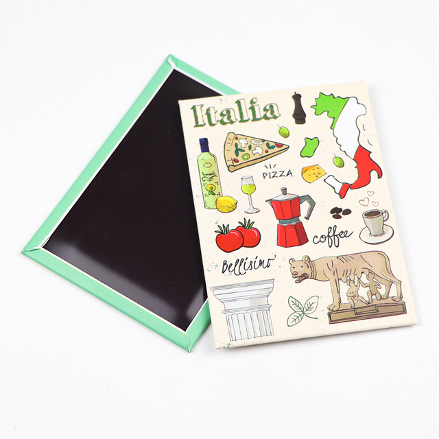 Custom Design Italy Souvenir Magnet Tin Plate Metal Italia Refrigerator Magnet for Fridge