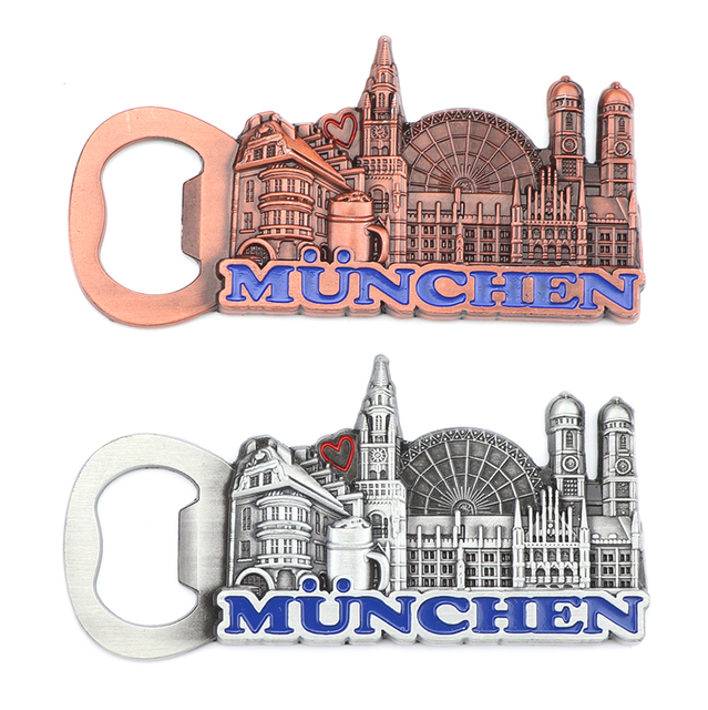 Customised Made 3d Germany Munich Souvenir Metal Fridge Magnet Beer Bottle Opener Magnet