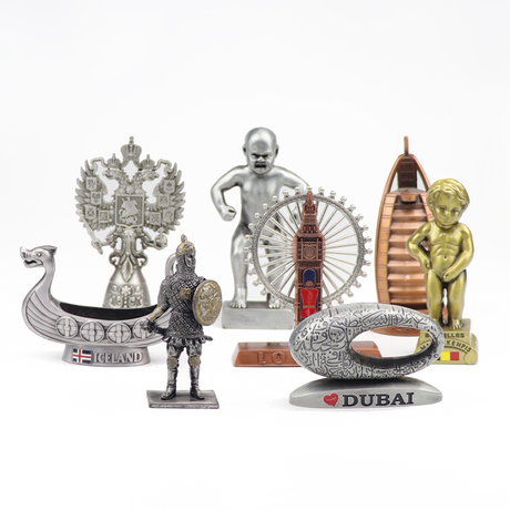 Manufacture Custom Design Home Decor Countries City Tourist Landmark Souvenir Mini Metal Statue Figurine