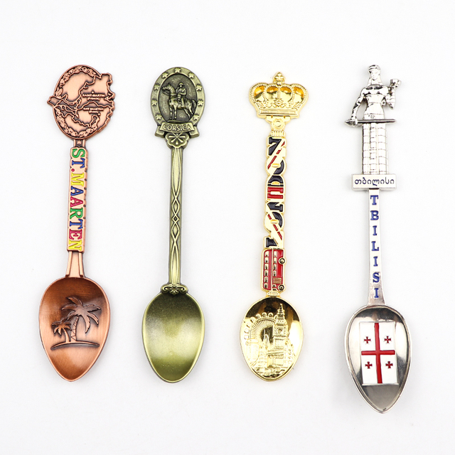 Factory Customised Made Zinc Alloy Countries City Tourist Metal Souvenir Spoon