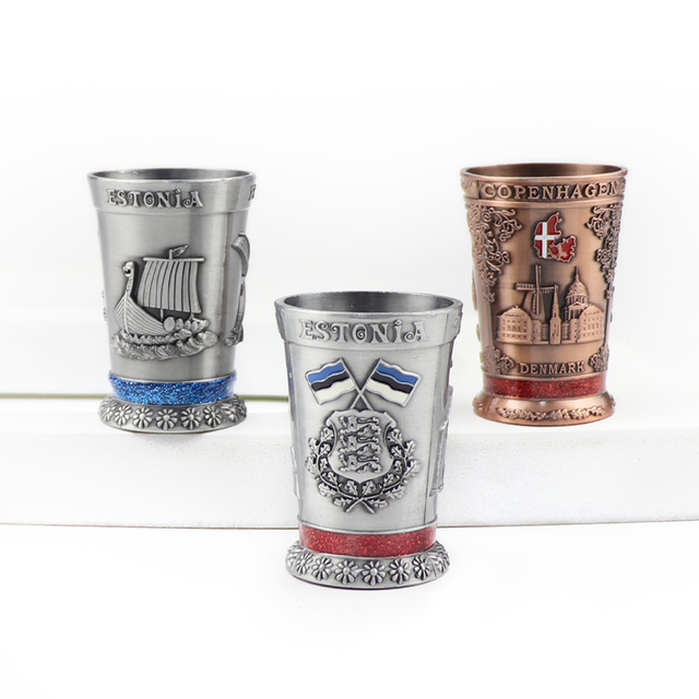 Factory Custom Design Zinc Alloy Home Decor Souvenir Metal Shot Glass
