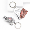Custom Logo Engraved Travel Souvenir Gift Metal 3d Bottle Opener Nail Clipper Keychain