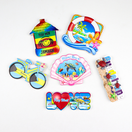 Custom Printed Design Beach Theme Cities Island Tourist Souvenir Resin Fridge Magnet