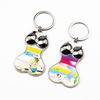 Customized Logo Foil Printed Metal Bikini Shaped Beach Souvenir Keychain for Gift Shops