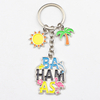 Customised Zinc Alloy Enamel Keychain Cities Island Beach Souvenir Metal Keychain Charms