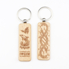 Custom Logo Laser Engraved Printed Souvenir Wood Keychain Wooden Key Chain Keyring
