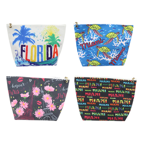 Wholesale Custom Logo Cosmetic Bag Country Travel Souvenir Gift Waterproof Makeup Packaging Bag
