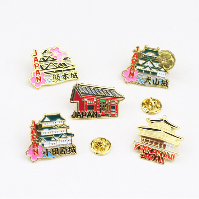 Custom Design Japan Souvenir Enamel Lapel Pin Badges for Gifts Shop Wholesalers