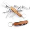 Custom Logo 11 in 1 Multi Pocket Knife Souvenir Wood Knife Keychain