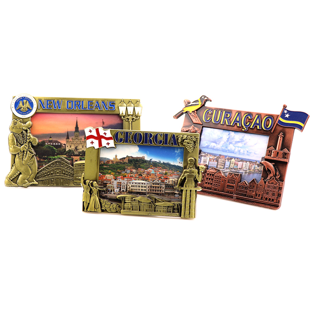 Custom Design Antique Metal Decorative Country Tourist Souvenir Picture Photo Frame