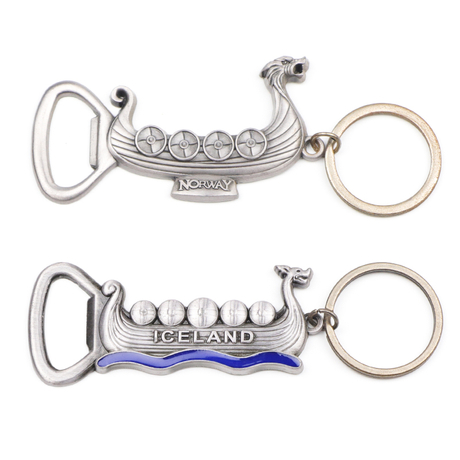 Custom Design Norse Viking Ship Souvenirs Metal Bottle Opener Keychain