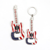 Custom Foil Printing Engraved Logo Countries Landmark Tourist Souvenir Guitar Shape Metal Bottle Opener Magnet