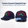 OEM Custom Logo Embroidered Summer Beach Travel Souvenir Adjustable Baseball Cap Hat