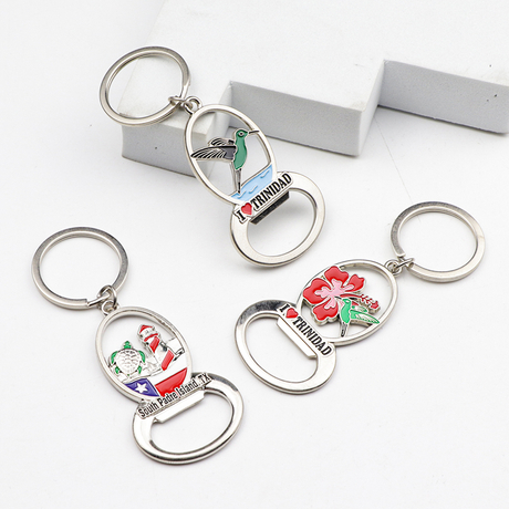 Wholesale Custom Beach Island Souvenir Tourist Keychain Enamel Metal Beer Bottle Opener Key Chain