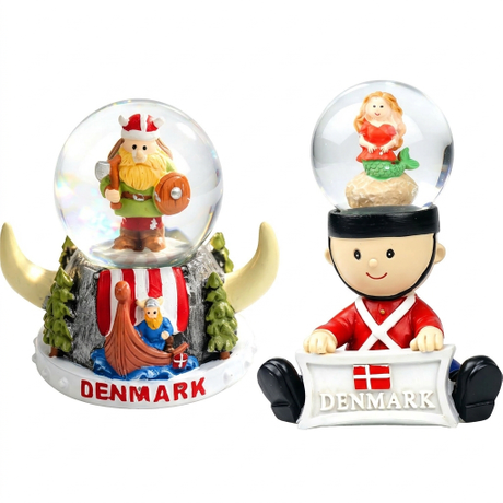 Custom Logo Design Denmark Souvenirs Danish Landmarks Resin Crafts Water Ball Snow Globe