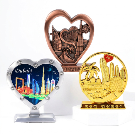 Factory Direct Custom Dubai Abu Dhabi Arabic Travel Souvenir Ornament Metal Crafts Mini Figurine