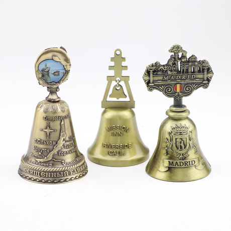 Customized Logo Russia Spain Madrid Souvenir Bell Table Decorative Metal Dinner Bell