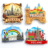 OEM Custom Design Vienna Prague Berlin Cities Tourist Souvenir 3d Poly Resin Fridge Magnet
