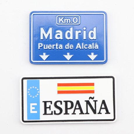 Manufacturer Customised Spain Madrid Tourism Souvenirs Metal Car Licence Plate Fridge Magnet