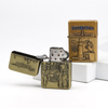 Customized Engraved Printing Logo Vintage Windproof Metal Smoking Kerosene Lighter