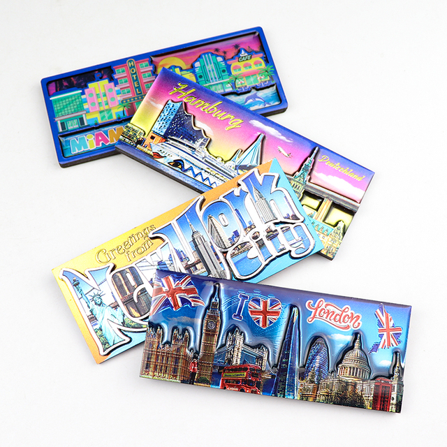 Customised Made Wooden Magnet London Souvenir Double Layer 3d Wood MDF Fridge Magnet