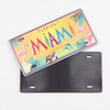 Custom Made 3d Beach Ocean Florida Miami Souvenir Aluminum Car License Plate Fridge Magnet