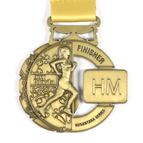 Personalized Custom Design Logo Zinc Alloy Running Award Souvenir Metal Sports Medal with Ribbon