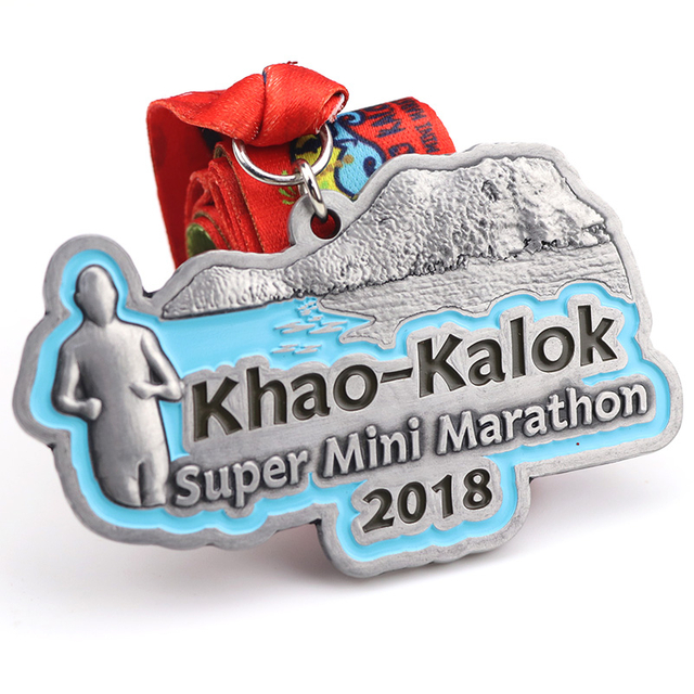 Custom Design Zinc Alloy Running Marathon Metal Sports Medal with Ribbon