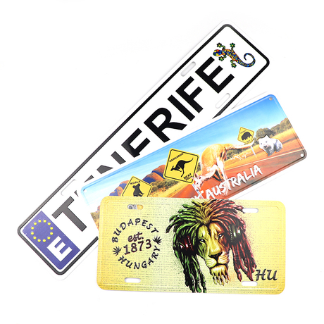 Wholesale Custom Printing Logo Countries Tourist Souvenir Aluminum Metal Car License Plate