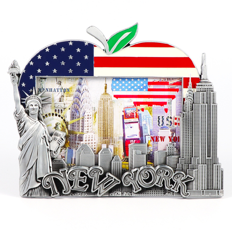Factory Custom Design Zinc Alloy Metal Picture Frame Travel Souvenir New York Photo Frame