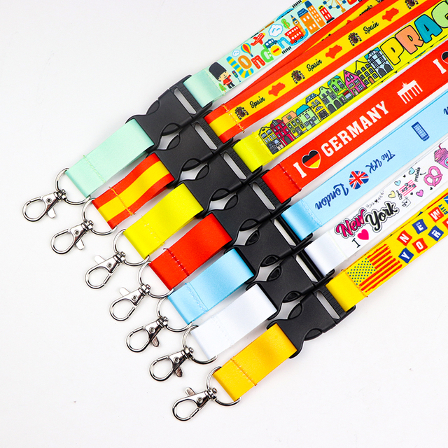 Customized Logo Printed Souvenir Mobile Phone Neck Polyester Lanyard
