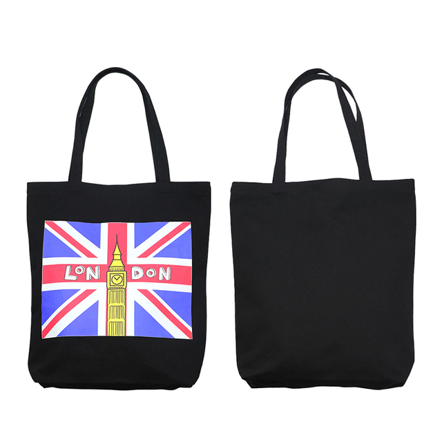 Custom Logo Canvas Shopping Bag Travel Souvenir Tote Bags for Gift Shops