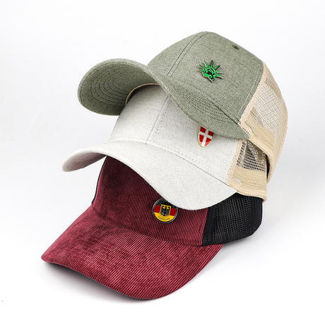 Customized Metal Lapel Pin Logo Souvenir Adjustable Mesh Baseball Cap