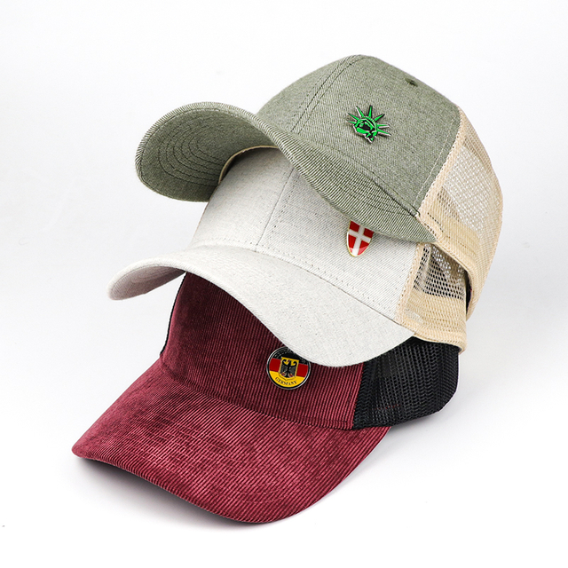 Customized Metal Lapel Pin Logo Souvenir Adjustable Mesh Baseball Cap