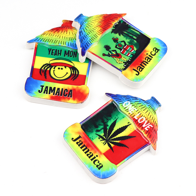 Wholesale Customised Made Beach Island Tourist Souvenir Gifts Jamaica Souvenir PP Resin Fridge Magnet