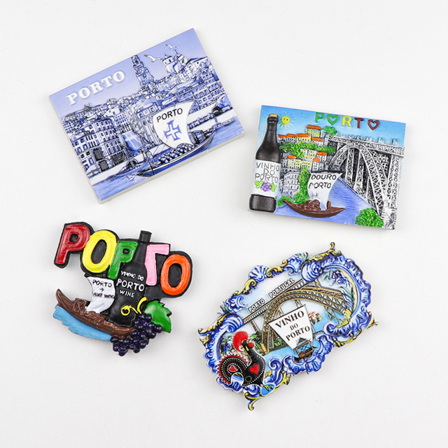 Custom Design Portugal Souvenir Magnet Porto Wine Tourist Souvenir 3d Resin Ref Fridge Magnet