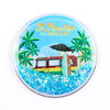 Customize Logo Liquid Sand Glitter Fridge Magnet Beach Island Souvenir Acrylic Refrigerator Magnet