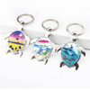 Customized Logo Foil Printed Metal Bikini Shaped Beach Souvenir Keychain for Gift Shops