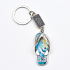 Customized Logo Epoxy Slipper Flip Flop Shaped Beach Souvenir Keyring Metal Beer Bottle Opener Keychain