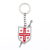 Custom Design Zinc Alloy Countries Georgia Souvenir Keychain Sword Shields Metal Key Chain