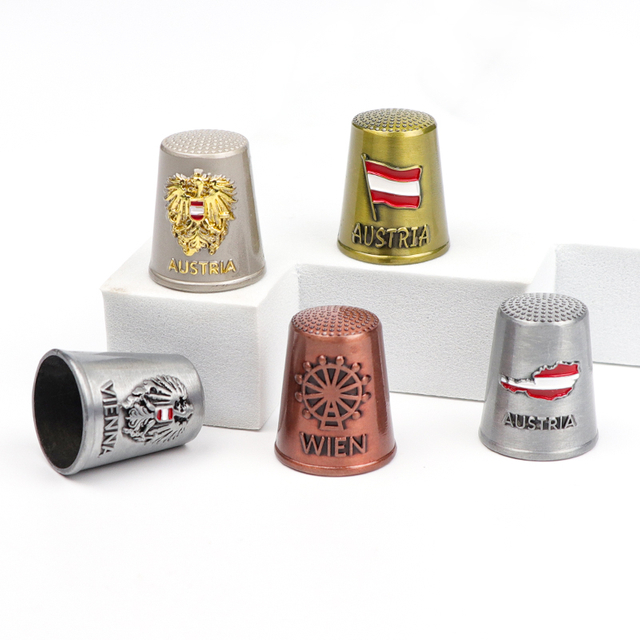 Personalized Tourist Souvenir Sewing Fingers Thimble Logo Custom Metal Souvenir Thimbles