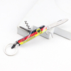 Custom Logo Printed Stainless Steel 5 in 1 Multiuse Knives Pocket Folding Multi Tool Knife Keychain