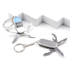 Custom logo Foldable Multi Functional Mini Folding Pocket 4 in 1 Knife Keychain