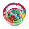 Customised Logo Round Beach Souvenir Crystal Glass Ash Tray Pocket Cigar Ashtray