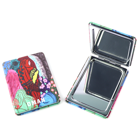 Wholesale Custom Logo Oman Souvenir Tourist Small Foldable Folding Makeup Pocket Mirror