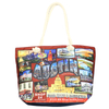 Custom Logo Shopping Bag Reusable City Landscape Souvenir Bag Polyester Canvas Tote Bag