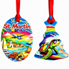 Customized Ceramic Christmas Ornament Souvenir Xmas Tree Pendant Hanging Decoration for UV Printing