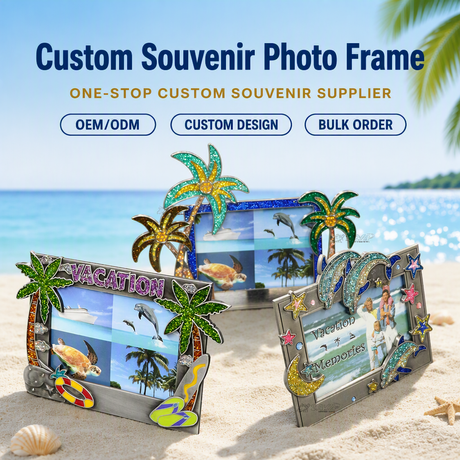 Custom Design Zinc Alloy Beach City Island Souvenir Metal Picture Frame Photo Frame