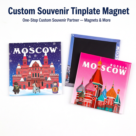 Wholesale Custom Logo Russia Moscow Souvenir Fridge Magnet Tin Plate Refrigerator Magnet