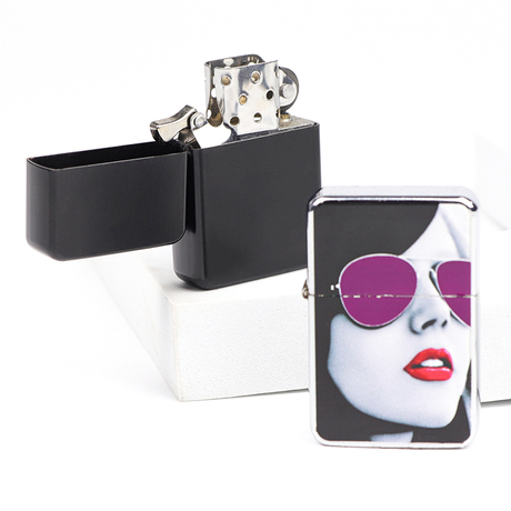 Wholesale Custom Printing Engraved Souvenir Metal Oil Windproof Kerosene Lighter